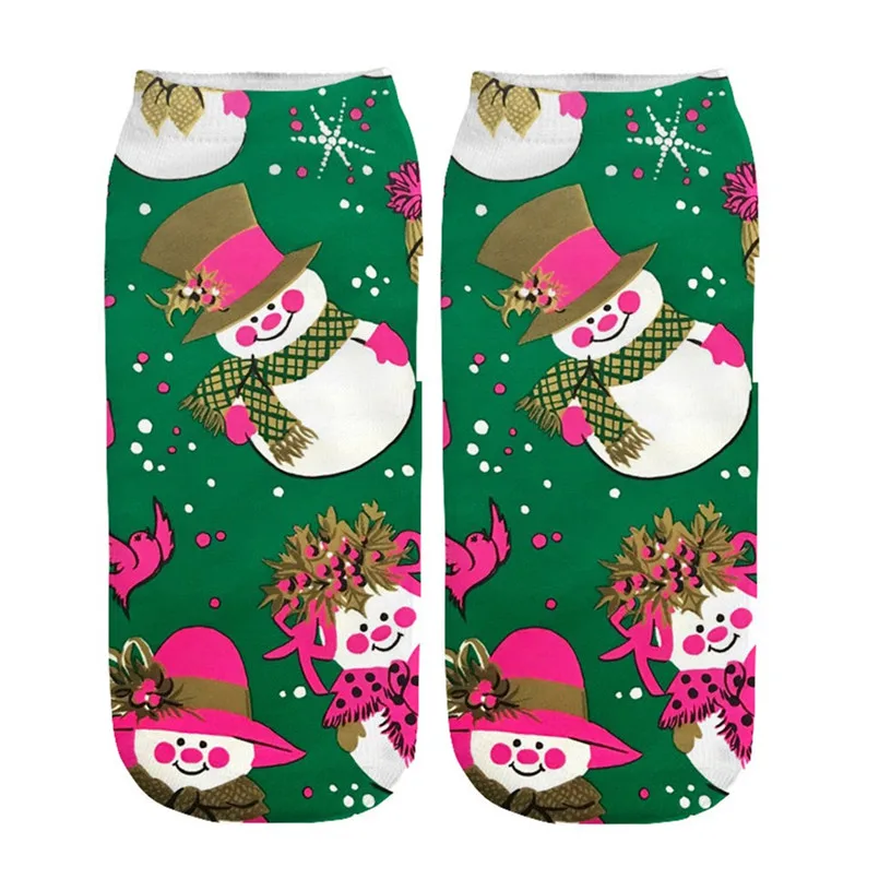Повседневные носки для работы и бизнеса 3D Рождественский Санта олень с принтом