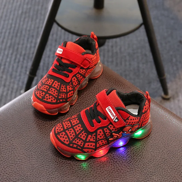 Led Light Baby Boy Girl Shoes Kids with Air Cushion Damping Children Luminous Sneakers Size 21-30 | Детская одежда и обувь