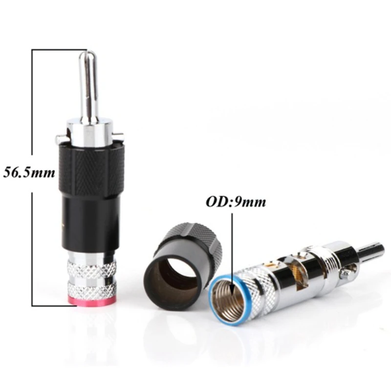

8Pcs Pailiccs Rhodium Plated o Banana Speaker Plug Screw Lock 9mm Cable Wire Connector