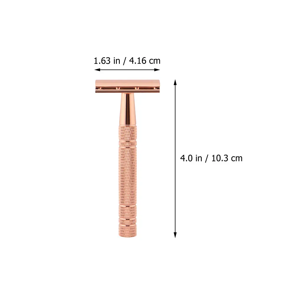 

Rose Gold Beard Razor Short Handle Classic Safety Razor Shaving Razor Reusable Double Edge Razor Metal Manual Shaving Razor