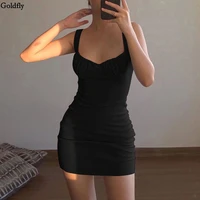 2021 summer sleeveless bodycon mini dress women fashion white black casual dress with bow sexy night club dresses