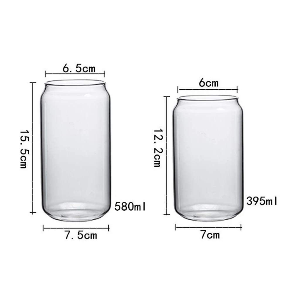 

Duolvqi Creative Can Shape Tea Juice Milk Glass Cup Coffee Mug Wine Glass Drink Cup High Borosilicate Glass Drinkware Durable