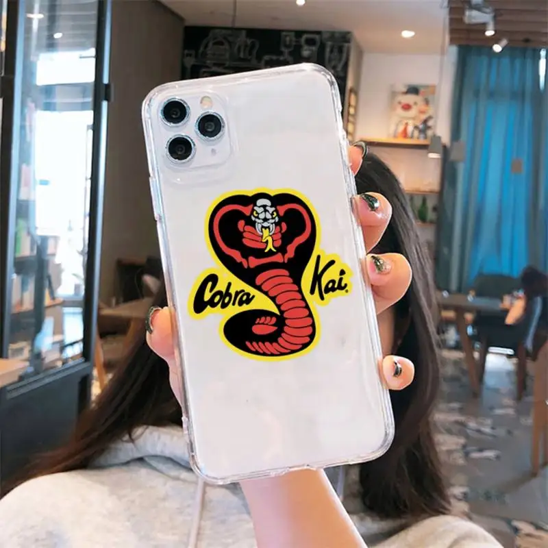 

Cobra kai snake Phone Case Transparent for iPhone 6 7 8 11 12 s mini pro X XS XR MAX Plus cover funda shell