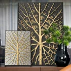 Классические абстрактные постеры с текстурой золотых листьев, настенные художественные картины, модульные картины, Декор для дома, картины