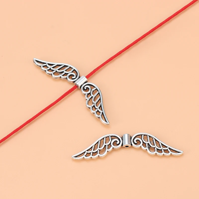 

20pcs/Lot Tibetan Silver Large Angel Wing Spacer Beads Charms Pendants for DIY Necklace Jewelry Making Findings Accessories