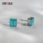 Изысканные серьги-гвоздики из стерлингового серебра 925 пробы 6*6 мм, сверкающие ааааа + циркон для женщин, высокое качество, женские свадебные вечерние ювелирные изделия