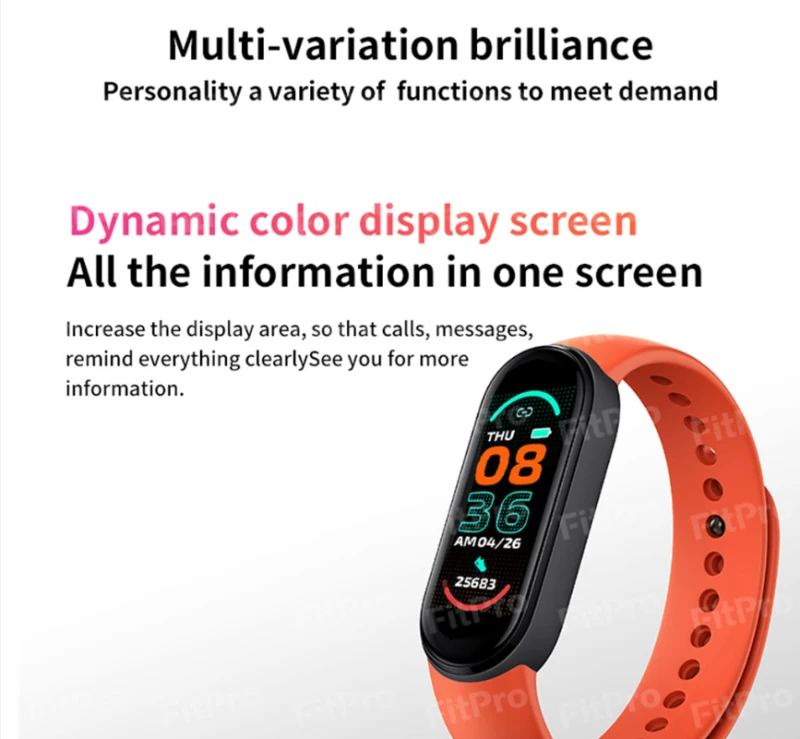 

M6 Smart Bracelet Step Counting Blood Pressure Heart Rate Health Monitoring Can Remote Control Photography Sports Bracelet