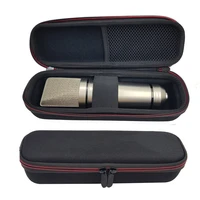 black hard eva frosted drawstring condenser mi storage box protective bag shockproof travel portable microphone zipper case