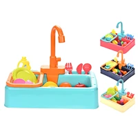 children pretend kitchen sink toy set cut vegetables games with simulated water tap kitchenware wash up tap water toys role play