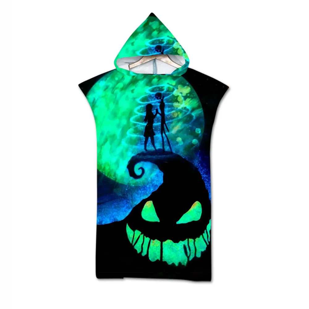 

Microfiber Wetsuit, Robe, Cloak, Cape, Quick-drying Beach Hooded Bath Towel, Swimming Surf Bathrobe, Death Cartoon Bath Towel