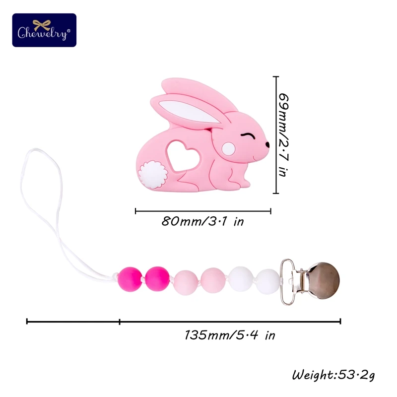 Rabbit Детский силиконовый Прорезыватель грызунов соска клипса цепи пищевого класса Perle Силиконовые бусы для прорезывания зубов держатель для соски силикон для детей Товары - Цвет: Rabbit