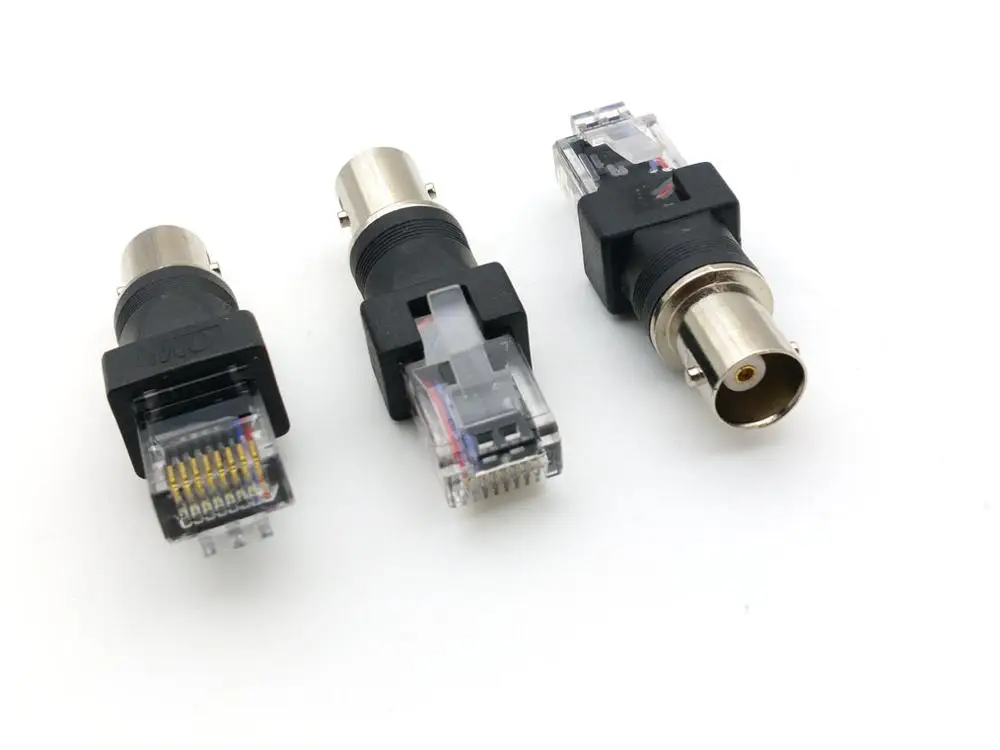 2 шт. BNC Женский к RJ45 Мужской коаксиальный бочонок соединитель RF адаптер |
