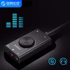 Звуковая карта ORICO USB, внешняя аудиокарта, адаптер для микрофона 3,5 мм, стереозвук, звуковая кабельная гарнитура, регулировка громкости, свободный привод для ПК