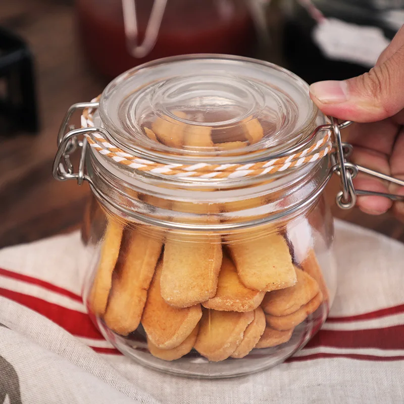 Стеклянные кухонные банки для хранения прозрачные еды с прозрачной крышкой и