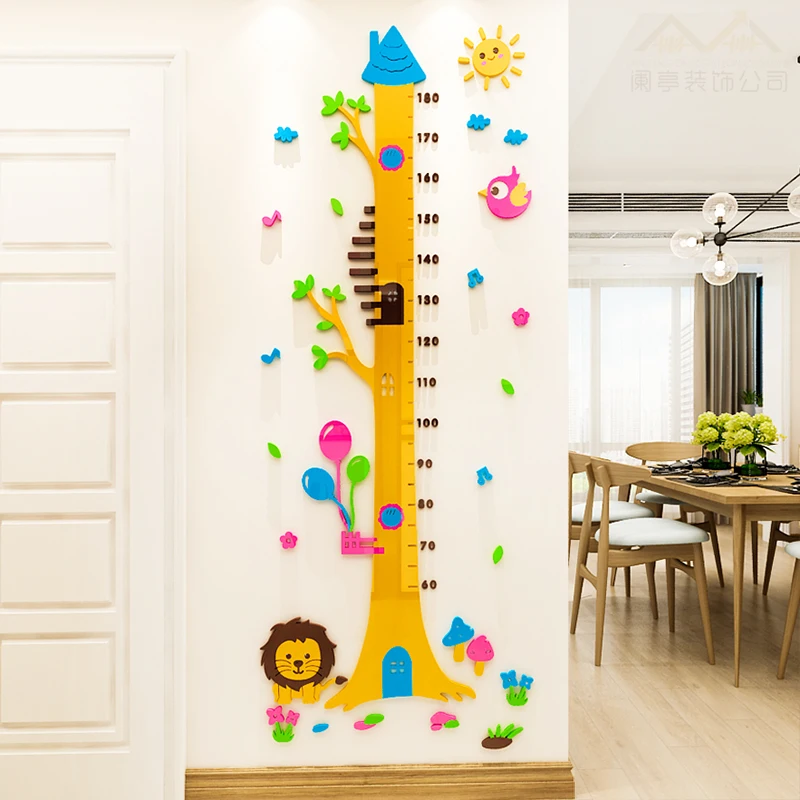 Наклейка на стену с изображением животных из мультфильмов для детей и малышей 3d