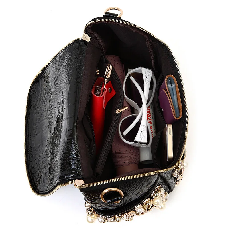 Роскошная женская сумка ручной работы с бисером Сумочка на плечо со стразами