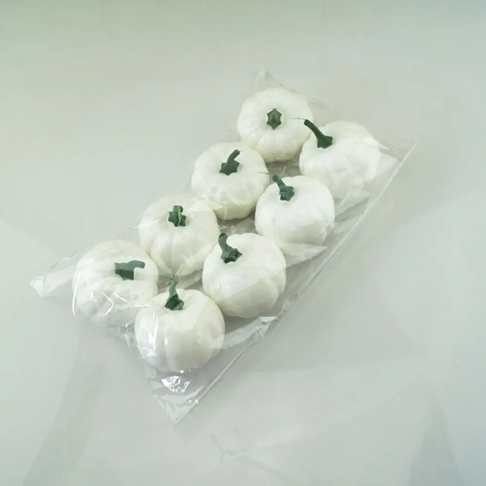 white 8 шт Хэллоуин Пена Искусственные тыквы DIY искусственные фрукты орнамент моделирование растение для украшения дома для детского сада семейный бар - Цвет: white