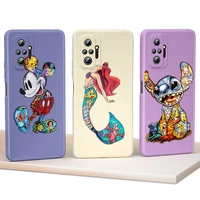 mickey tattoo cartoon shockproof for redmi note 10s 10t 10 9t 9 9s 8t 8 7 pro max 5g liquid silicone soft tpu phone case