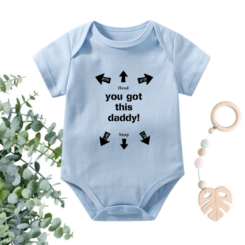 Забавная Одежда для новорожденных комбинезон из хлопка с коротким рукавом