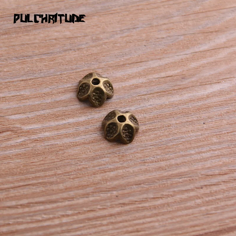 60 шт. 5*9*9 мм двухцветные шапочки для бусин Очаровательные Полые аксессуары