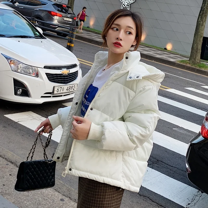 2021 осень зима Женская куртка пальто с капюшоном зимняя короткая женская парка