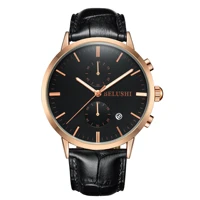 multifunctional calendar mens quartz watch leather belt men business quartz watches date display fashion luminous clock