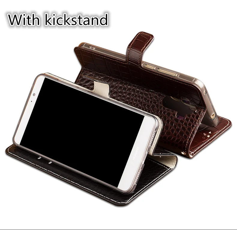 Чехол-книжка из натуральной кожи с бумажником и держателем для карт Xiaomi Redmi Note