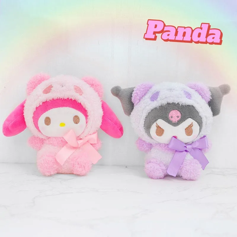 Плюшевые игрушки Sanrio милые брелоки Hello Kitty Kuromi Plushie аксессуары домашний декор