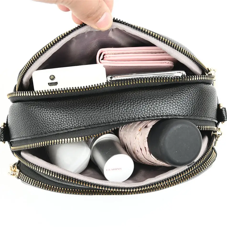 

3 Pockets Casual Lady Small Crossbody Bag High Quality Leather Shoulder Bags for Women 2021 Luxury Handbags Women Bags Designer