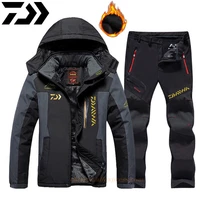 daiwa men suit for fishing jacket waterproof windproof warm thick pants fishing shirt sports fishing suit winter fishing wear