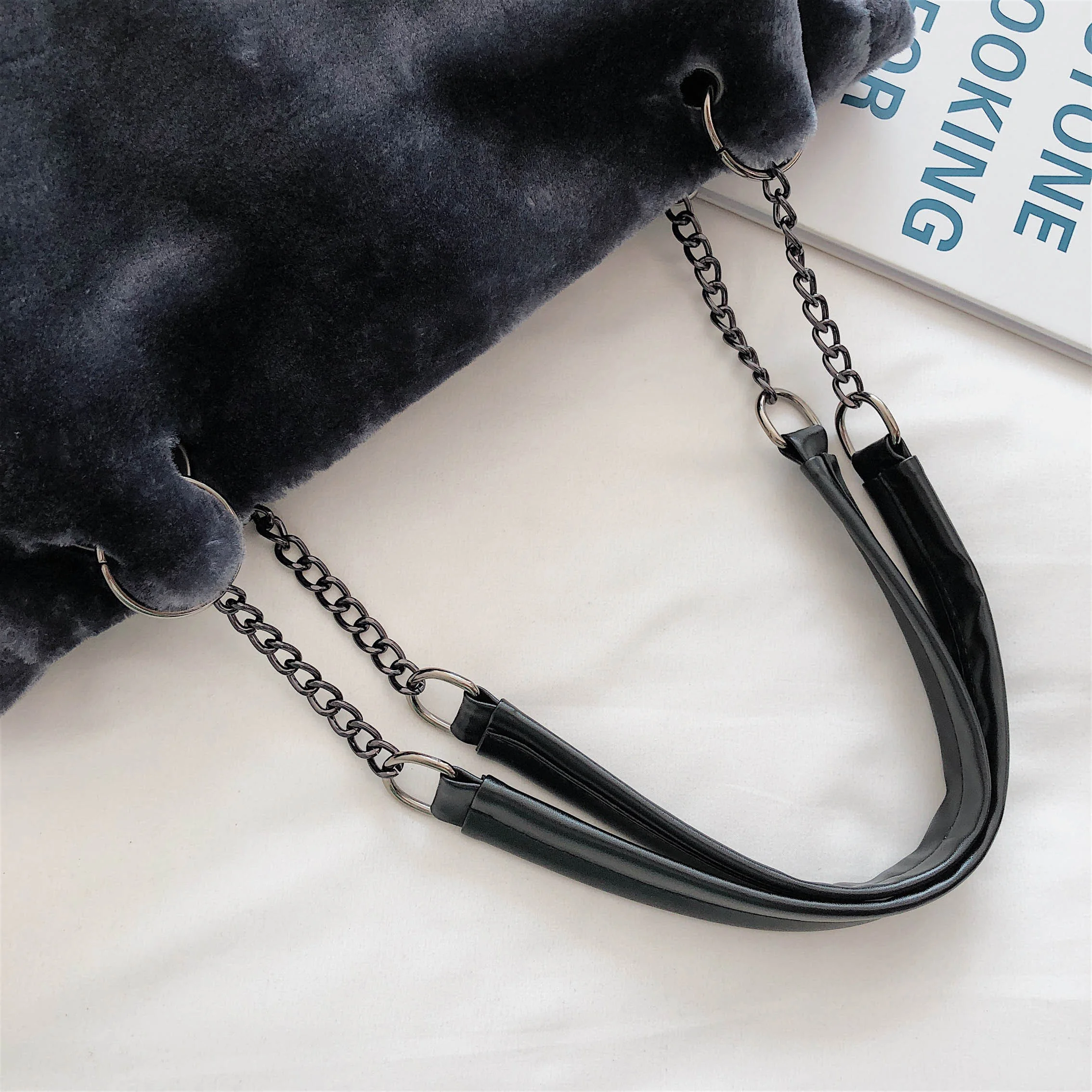 Лидер продаж 2019 модные женские меховые сумки большого размера повседневные для