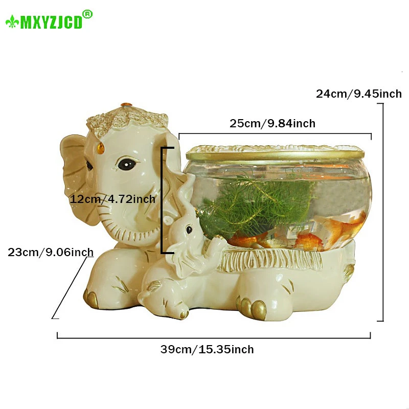Статуя из смолы в виде слона для офиса настольное украшение аквариума домашний