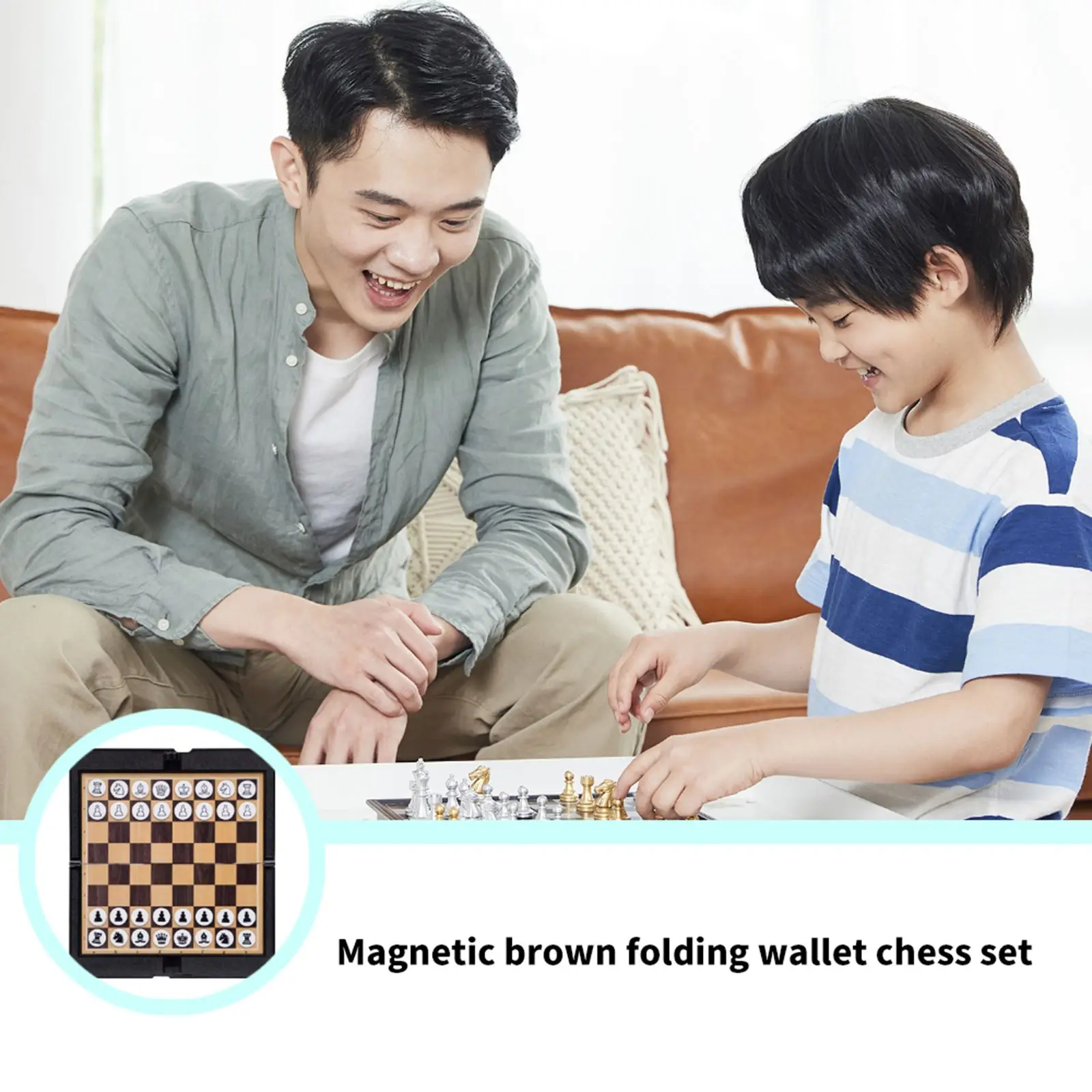 

Mini Magnetic Chess Set Wallet Appearance Portable Folding Chessboard Board Games Travel Party Children Gift International Chess