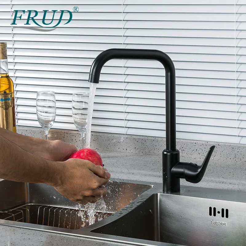 

Frud Kitchen Faucets Matte Black Water Taps Crane Hot and Cold Water Mixers Tapware For Kitchen R43052-22