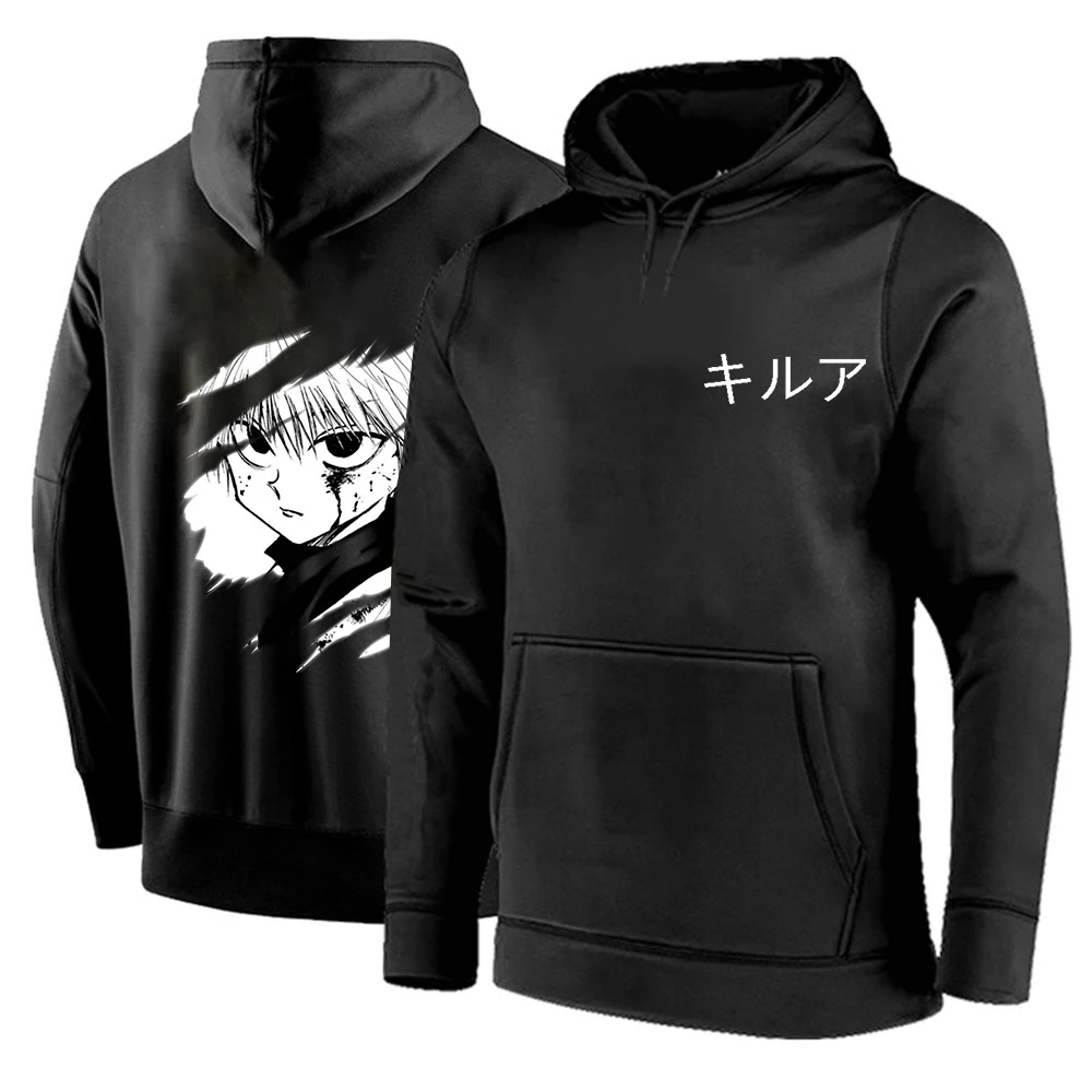 

Summer Mens Print Jackets Anime HUNTERXHUNTER Killua Zoldyck Harajuku Zipper Sweatshirt Cotton High Street Coats Tops Hoodie