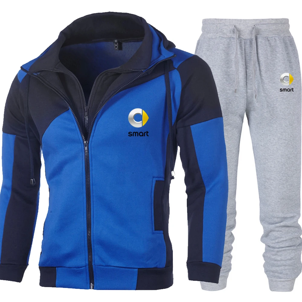 

Sportswear Men's Fashion Hoodie Suit SMART Car Logo Brand Suit Sweatshirt + Sweatpants Fall Zipper Winter Hoodies Man