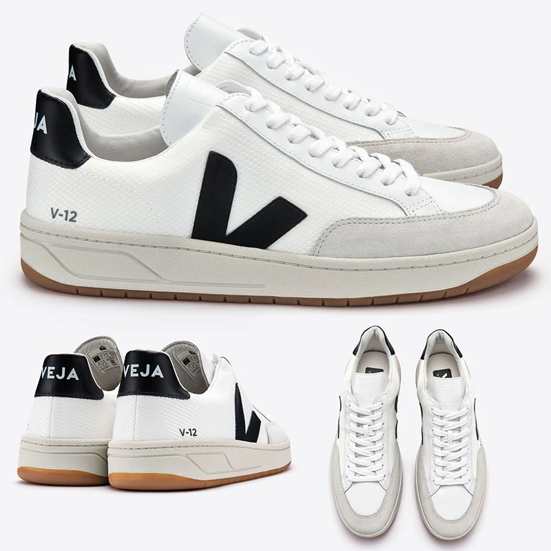 

Original Authentic Luxury Men's VEJA Fashion Sneakers VEJA12 Ladies Casual Sneakers Classic White Shoes V-shaped Flat Shoes