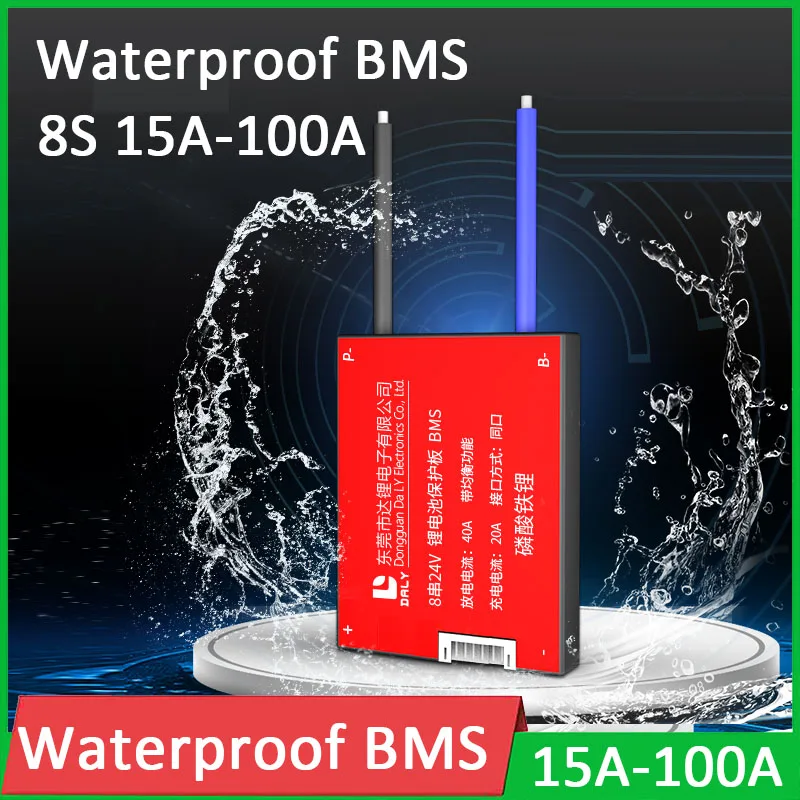 

Водонепроницаемый 8S 24V Lifepo4 литий-железо-фосфатных аккумуляторов и Батарея защиты инвертор для платы баланс BMS PCB 20A 30A 40A 50A 60A 80A 100A