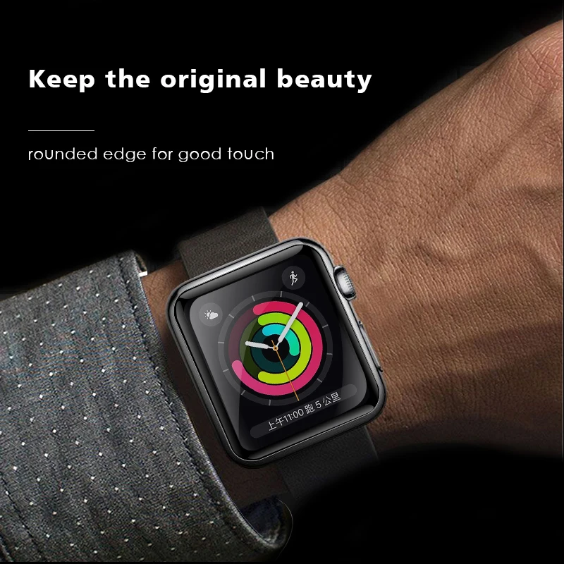 Черная изогнутая защитная пленка для экрана Apple watch 5 4 3 2 1, мягкое покрытие, полное покрытие, iwatch 44 40 38 42 мм, керамическая, устойчивая к царапинам