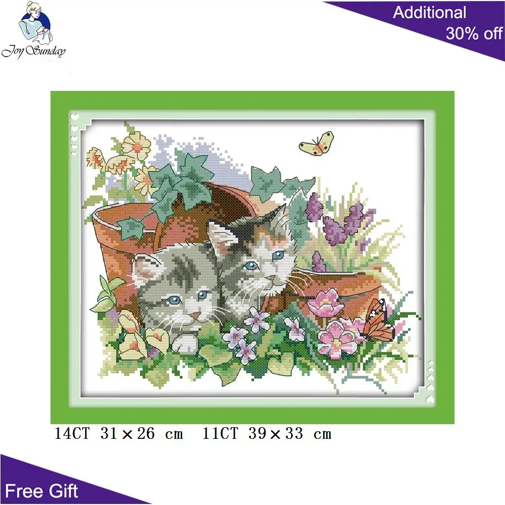 Домашний декор с кошками Joy Sunday D376(1)D377(2)D378(3)D379(4) весенние четыре сезона наборы для