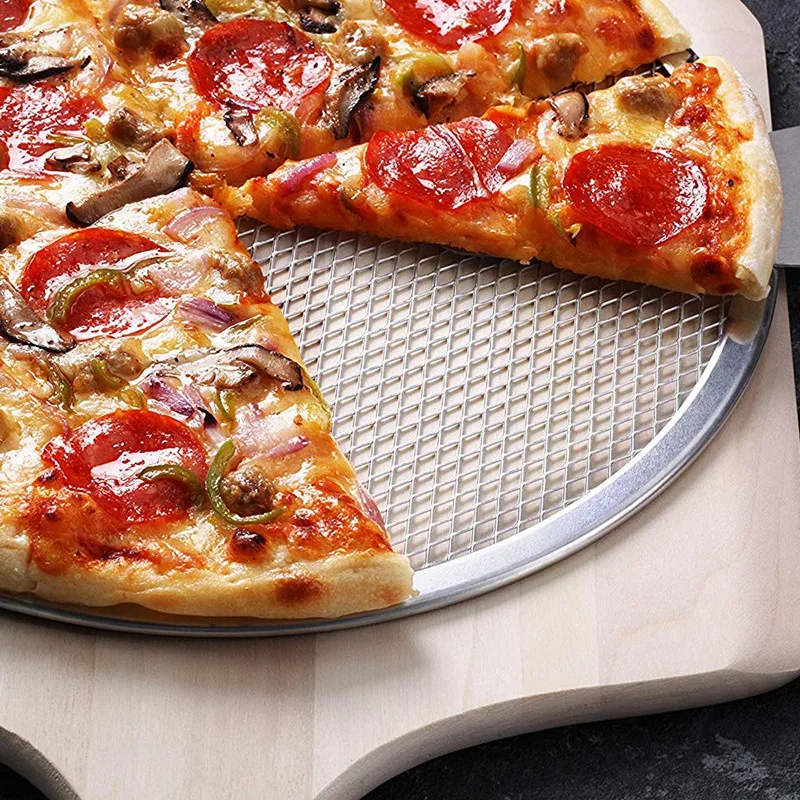 Набор из 2 сковородок для пиццы с отверстиями бесшовный экран алюминиевый