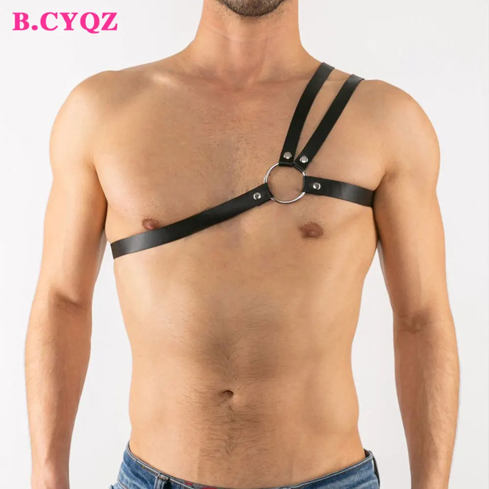 

B.CYQZ Garter Leather Harness Wen Sexual Gay Male Belt Rave Body Lingerie Punk Clothing Adjustable Bondage Cage Strap Bdsm Sexy