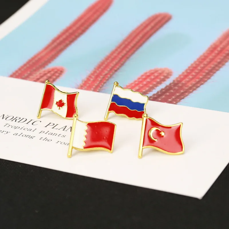 Металлическая Булавка для лацканов с национальным флагом США Австралии Китая