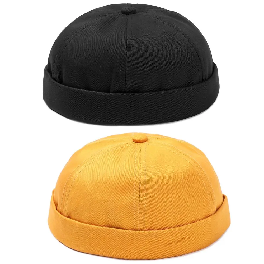 

2Pcs Summer Brimless Cotton Street Dance Casual Hip Hop Baseball Cap Snapback Cap Beanie Hat