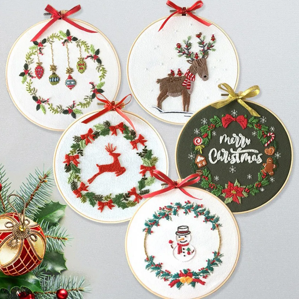 

Christmas Embroidery Cross Stitch DIY Needlework Beginner Beginners Handicraft Pastime Material Bag New Year 2022 Exquisite Gift