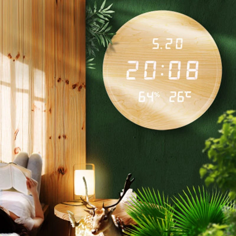 

LED Luminous Electronic Clocks Living Room Home Fashion Creative Nordic Light Luxury Simple Wall Clock