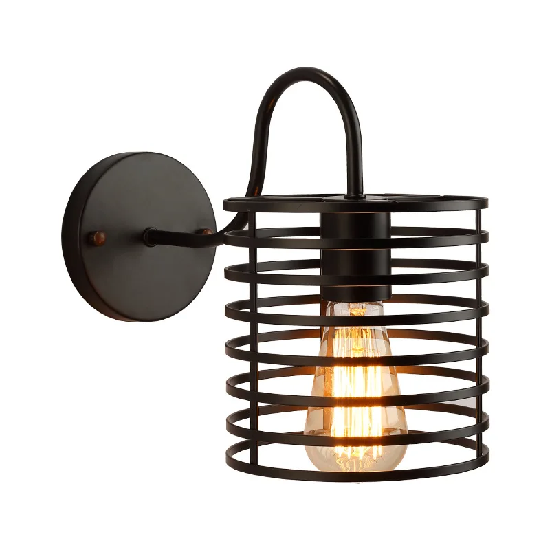 

Wall Light Retro Industrial Loft Wall Lamp Black Led E27 Vintage Sconces Coffee restaurant bar Creative geometry Lighting