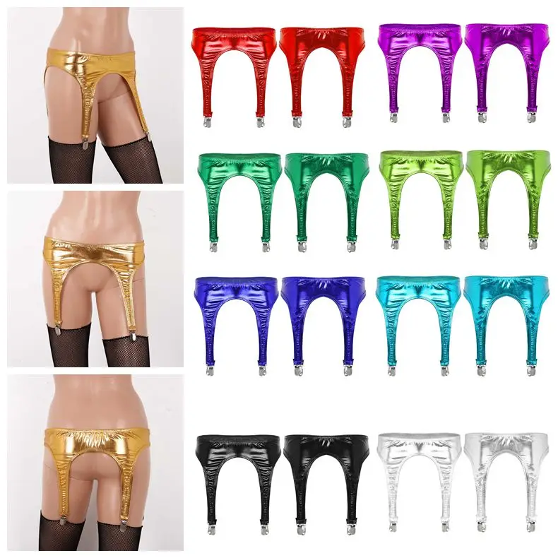Женские экзотические Клубные блестящие металлические сексуальные подвязки пояс
