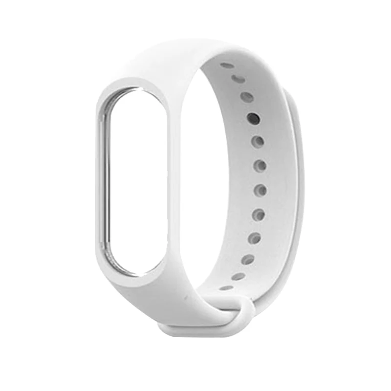 white Браслет для mi Band 4 3 спортивный ремешок часы силиконовый ремешок для mi band 3 4 браслет mi band 4 3 ремешок - Цвет: white