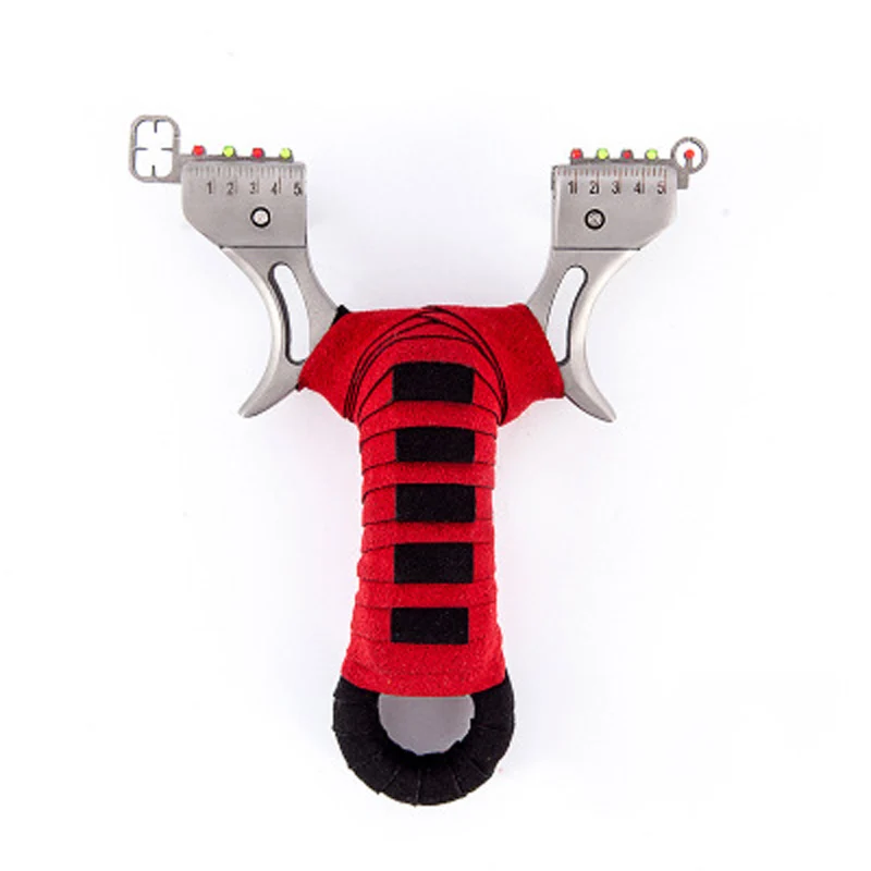 1pcs red Профессиональный Aim Рогатка охотничья катапульта из нержавеющей стали высокого качества для стрельбы Sling Shot Спорт на открытом воздухе с плоской резинкой - Цвет: 1pcs red